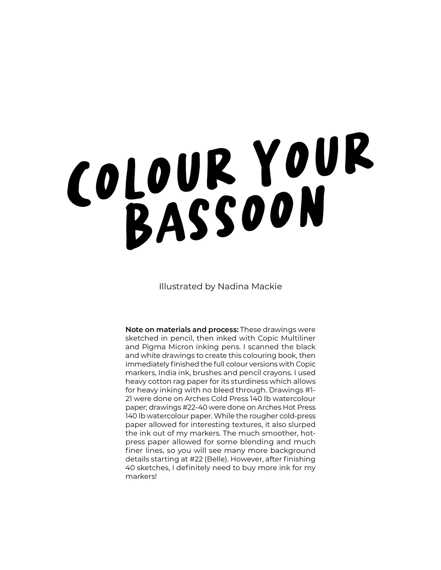 Colour Your Bassoon - Colouring Book